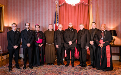 St. Mary's President Rector and four seminarians at the Saint Luke Institute benefit.